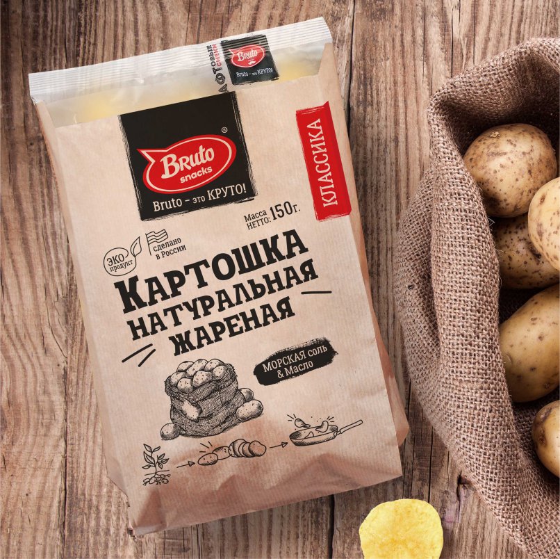 Картофель «Бруто» с солью 130 гр. в Луховицах